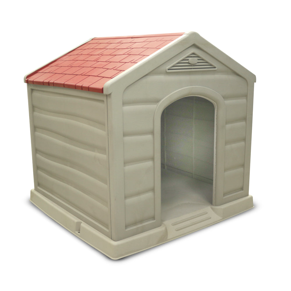Casa plástica para perro, color taupe, modelo 12700-xp, medida 92lx90wx89l, hecho con material UBQ