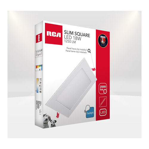 RCA Square Panel LED 18W 85-277V 6500K Para Embutir